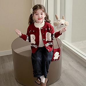 Candy Cane & 5320 Cartoon Cardigan Sweater