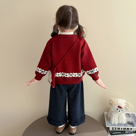 Candy Cane & 5320 Cartoon Cardigan Sweater