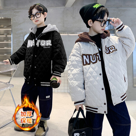 Hot Edition Bear & D7-Hooded Embroidered Quilted Cotton Coat