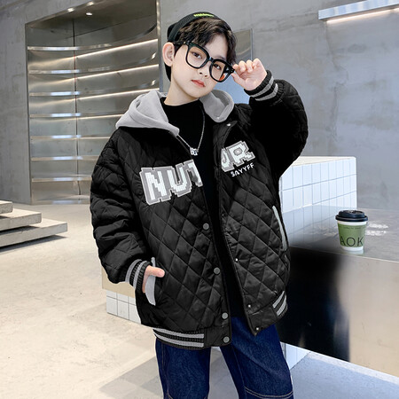 Hot Edition Bear & D7-Hooded Embroidered Quilted Cotton Coat