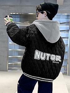 Hot Edition Bear & D7-Hooded Embroidered Quilted Cotton Coat