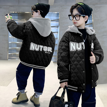 Hot Edition Bear & D7-Hooded Embroidered Quilted Cotton Coat