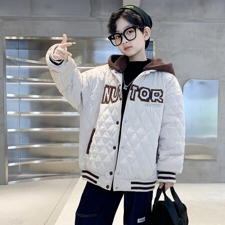 Hot Edition Bear & D7-Hooded Embroidered Quilted Cotton Coat