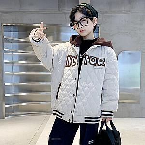 Hot Edition Bear & D7-Hooded Embroidered Quilted Cotton Coat