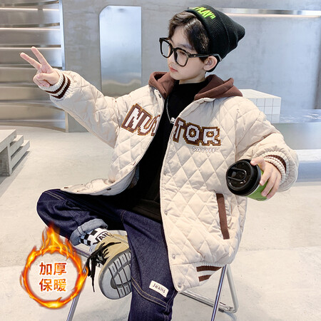 Hot Edition Bear & D7-Hooded Embroidered Quilted Cotton Coat