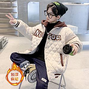 Hot Edition Bear & D7-Hooded Embroidered Quilted Cotton Coat