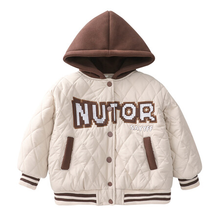 Hot Edition Bear & D7-Hooded Embroidered Quilted Cotton Coat