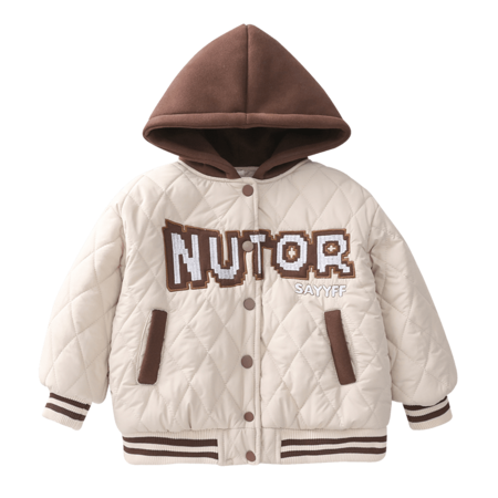 Hot Edition Bear & D7-Hooded Embroidered Quilted Cotton Coat
