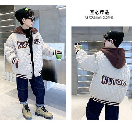 Hot Edition Bear & D7-Hooded Embroidered Quilted Cotton Coat