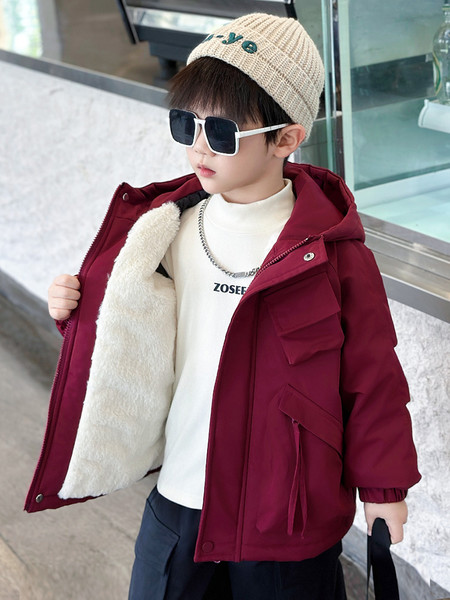 Amutong & 8071 solid color workwear plus velvet jacket 62