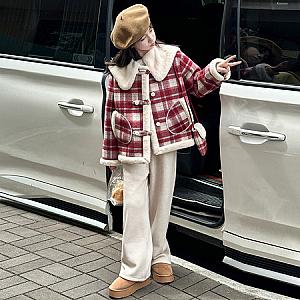 Blue Bell & Korean version of the bag plaid fur one