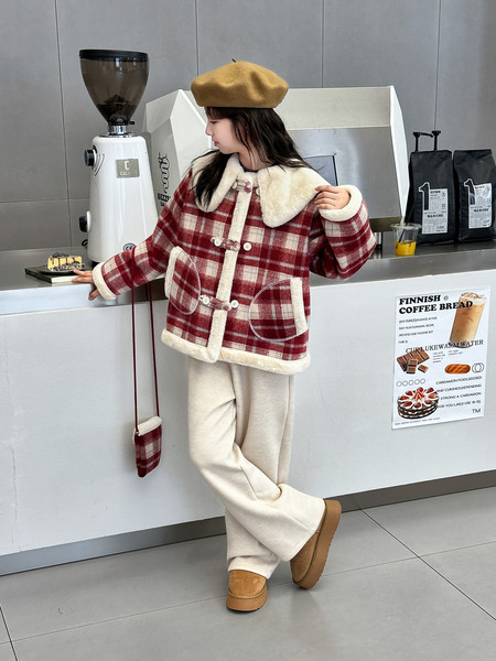 Blue Bell & Korean version of the bag plaid fur one