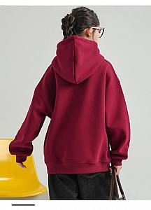 Baiyixuanzi & 1356 plus velvet embroidered hooded sweatshirt