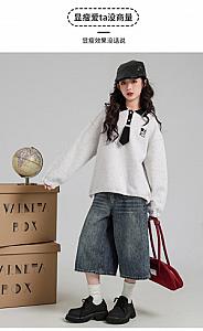 Baiyixuanzi & 1667 late autumn plus velvet polo shirt