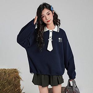 Baiyixuanzi & 1667 late autumn plus velvet polo shirt