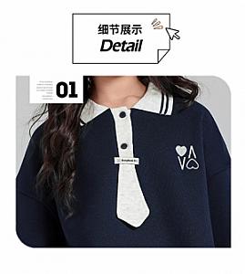 Baiyixuanzi & 1667 late autumn plus velvet polo shirt