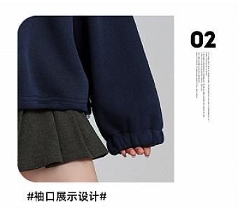 Baiyixuanzi & 1667 late autumn plus velvet polo shirt