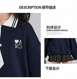 Baiyixuanzi & 1667 late autumn plus velvet polo shirt